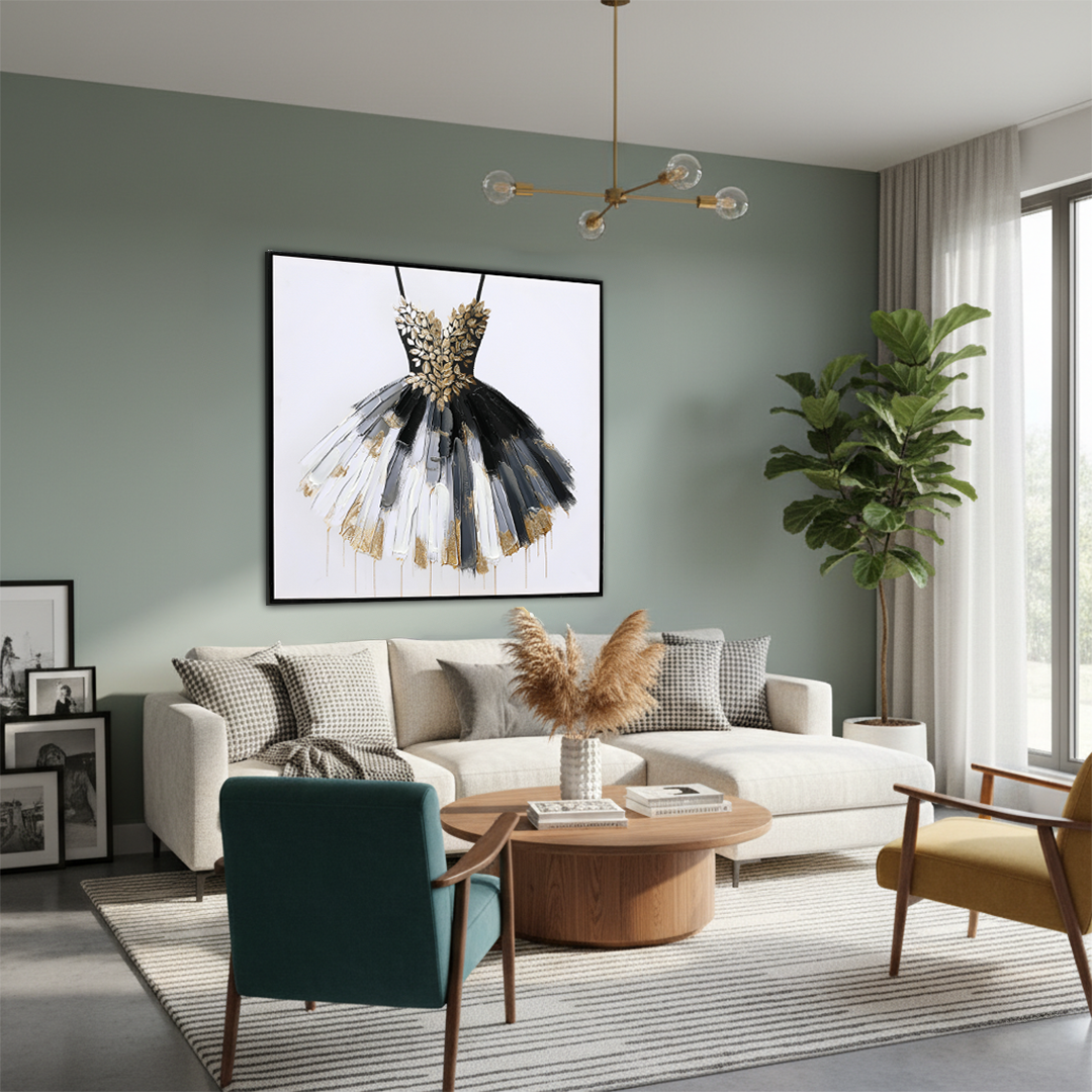 Gilded Tutu Handmade Wall Textured Painting
