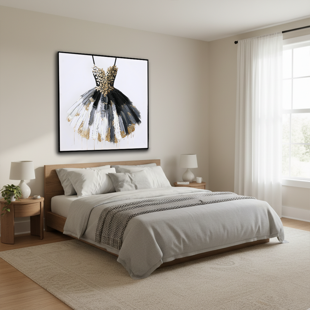 Gilded Tutu Handmade Wall Textured Painting