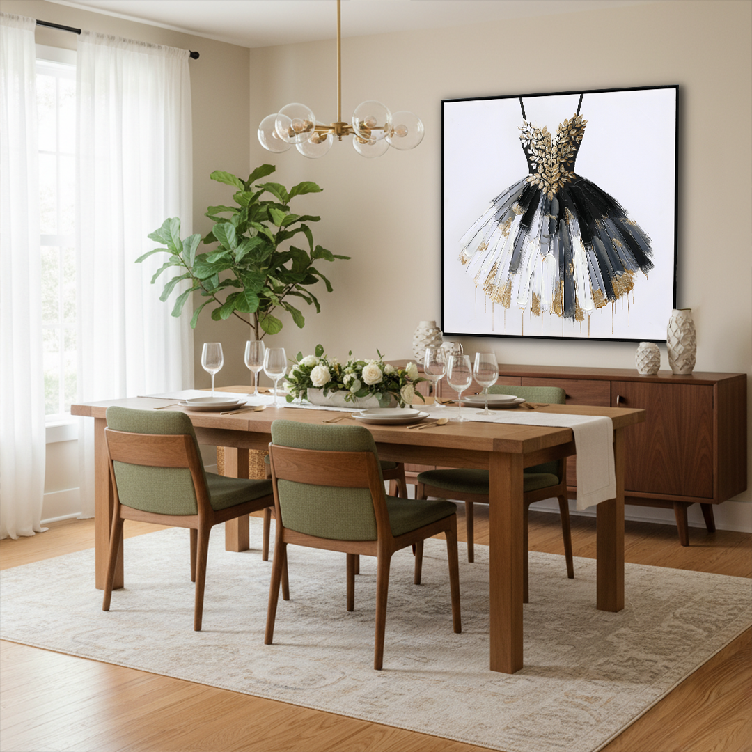 Gilded Tutu Handmade Wall Textured Painting