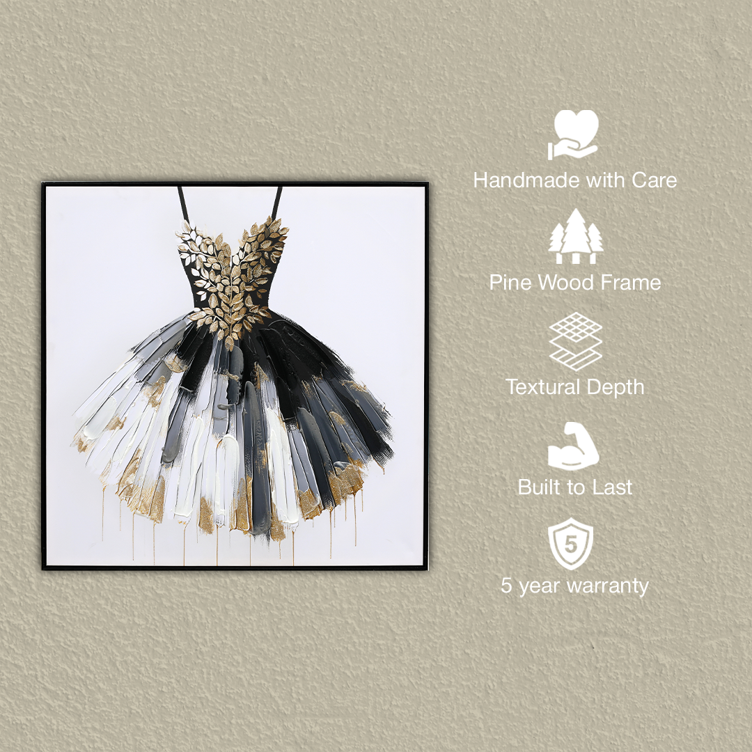 Gilded Tutu Handmade Wall Textured Painting