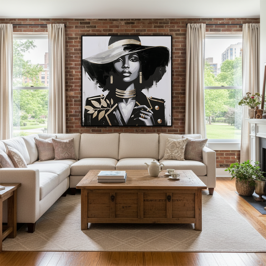 Noir Enchante Handmade Textured Wall Painting