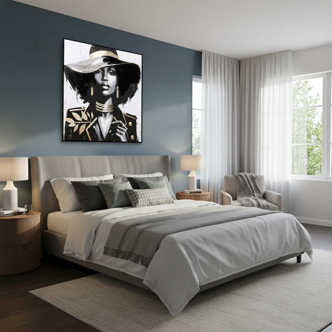 Noir Enchante Handmade Textured Wall Painting