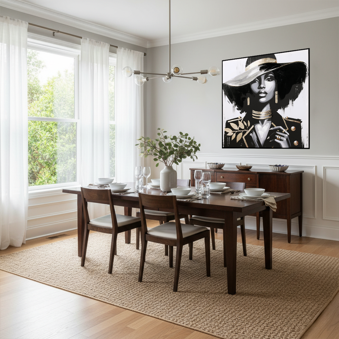 Noir Enchante Handmade Textured Wall Painting