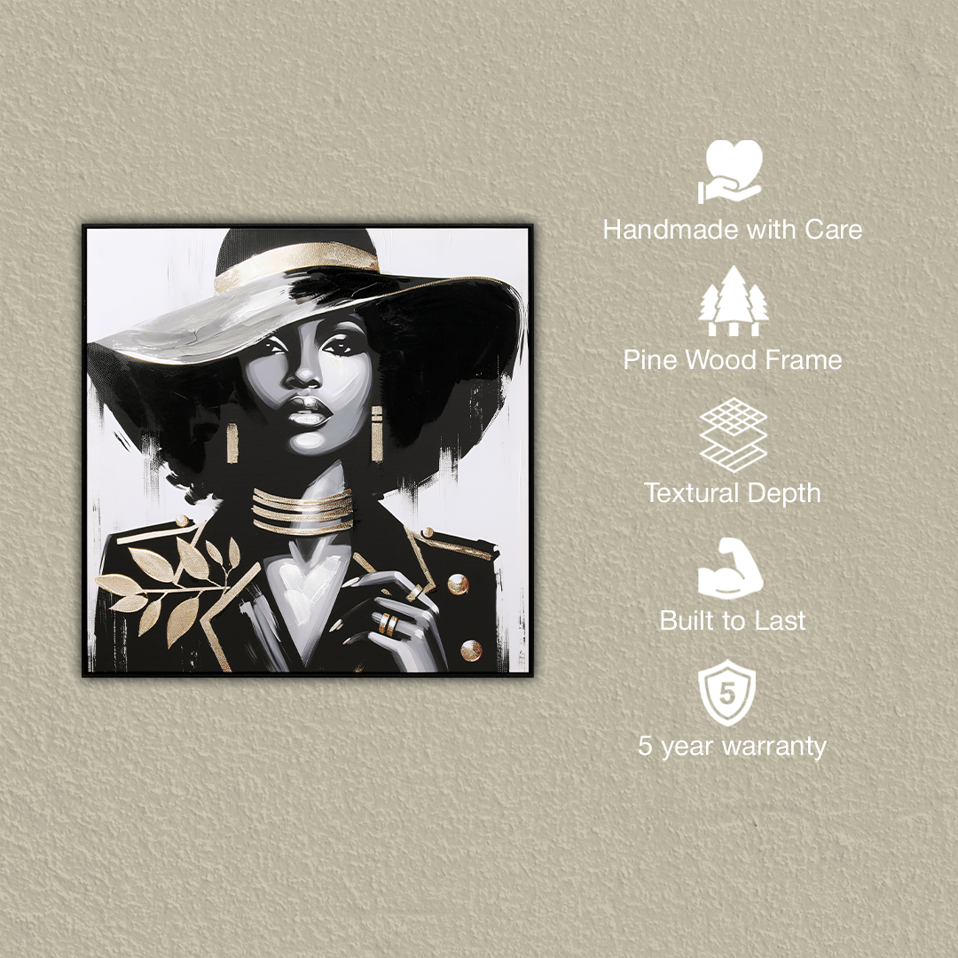 Noir Enchante Handmade Textured Wall Painting