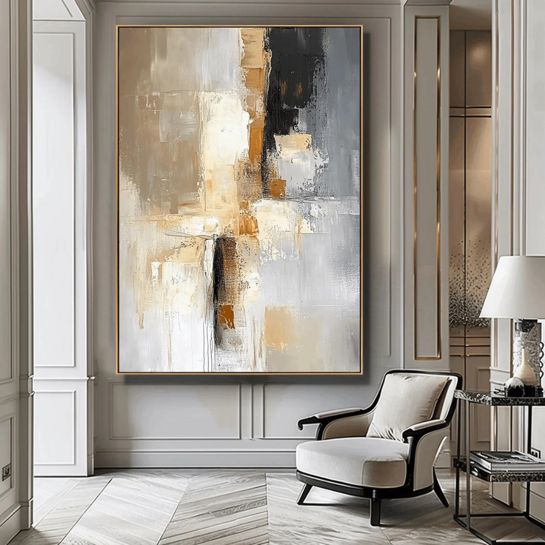 Golden Haze Luxe - Handmade Wall Painting
