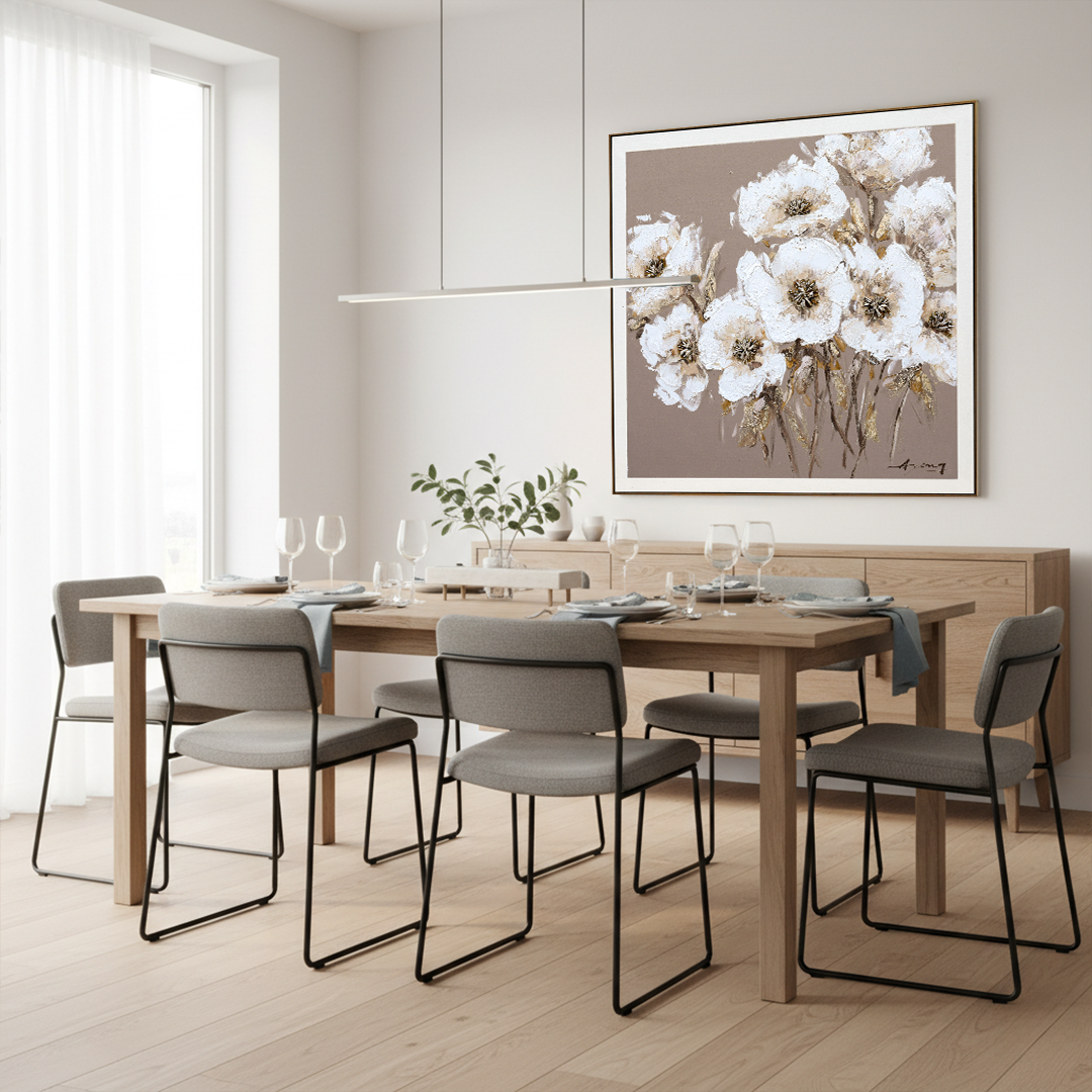 Golden Blossom Bouquet Handmade Wall Textured Painting