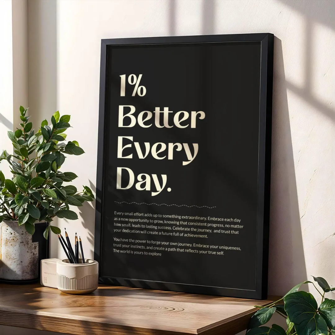 1% Better Every Day Digital Art Poster