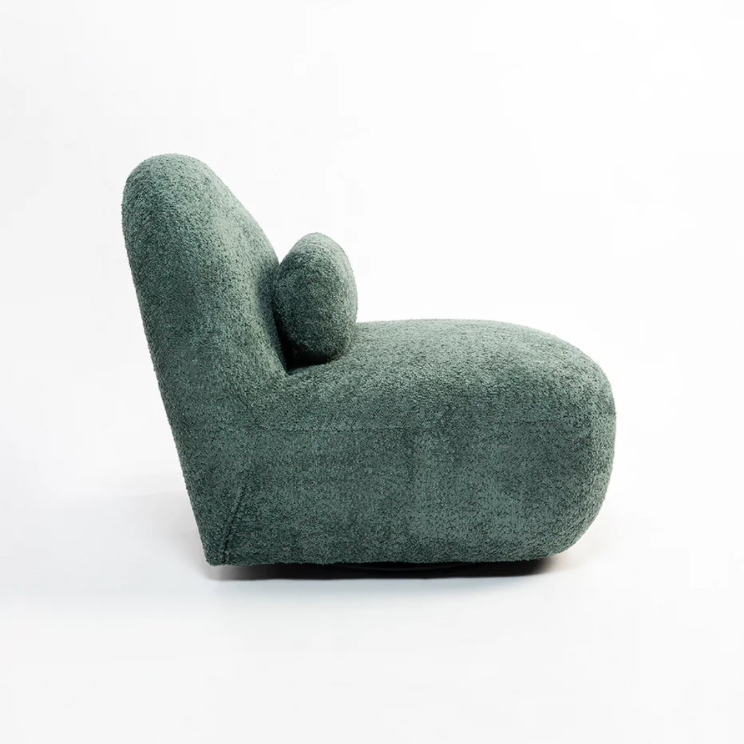 Luna Bouclé Swivel Chair - Green