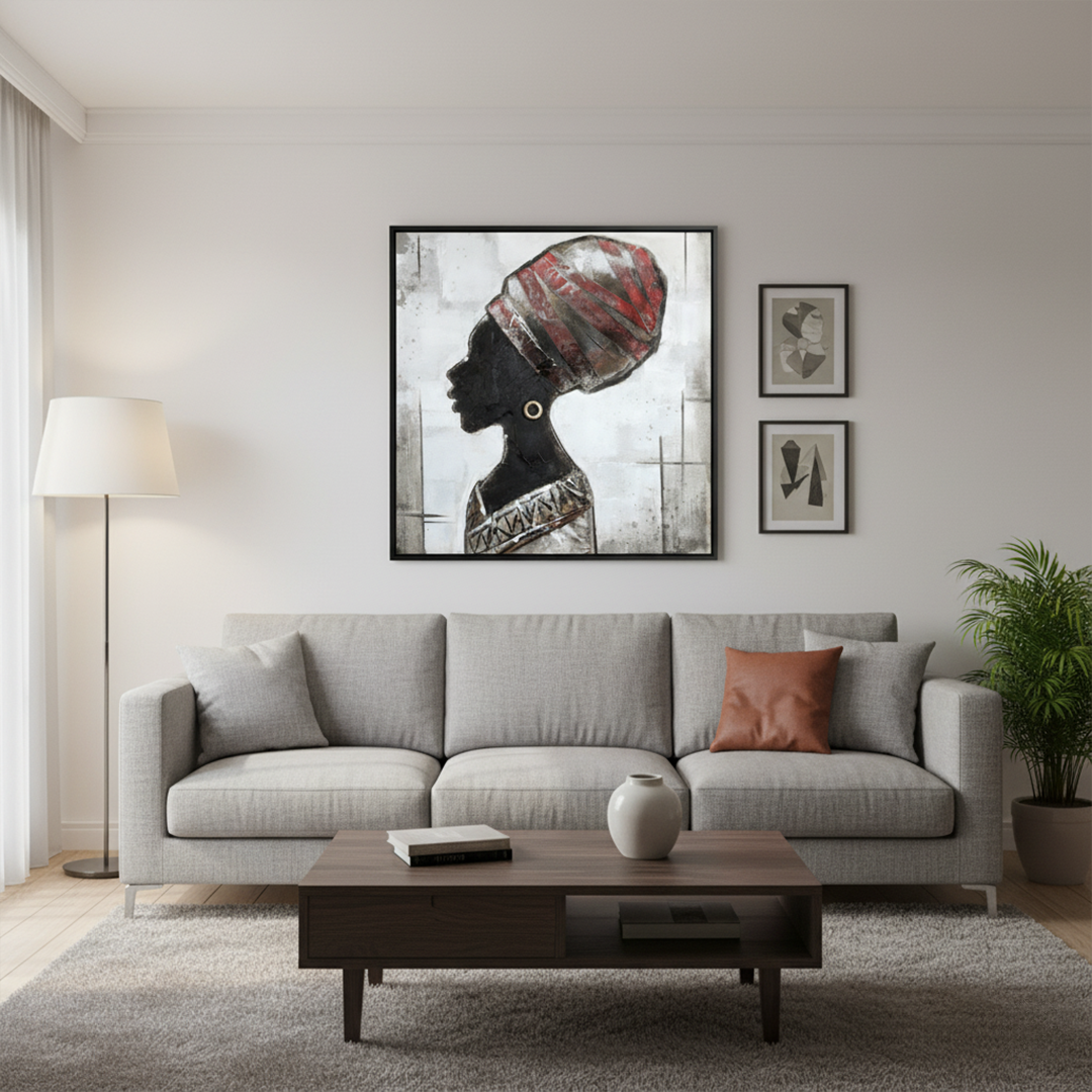 Ebony Grace Handmade Textured Wall Painting