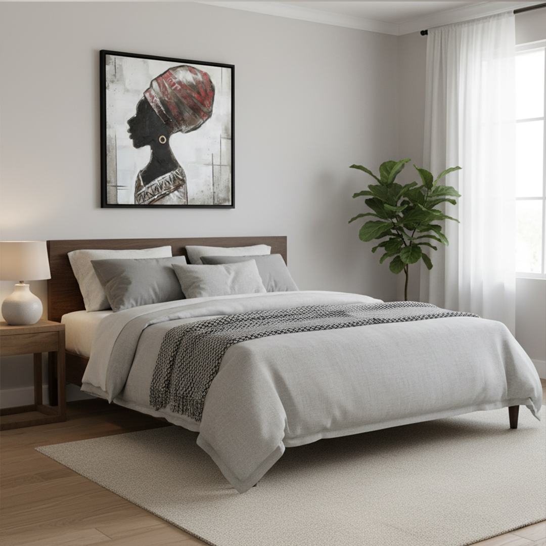 Ebony Grace Handmade Textured Wall Painting