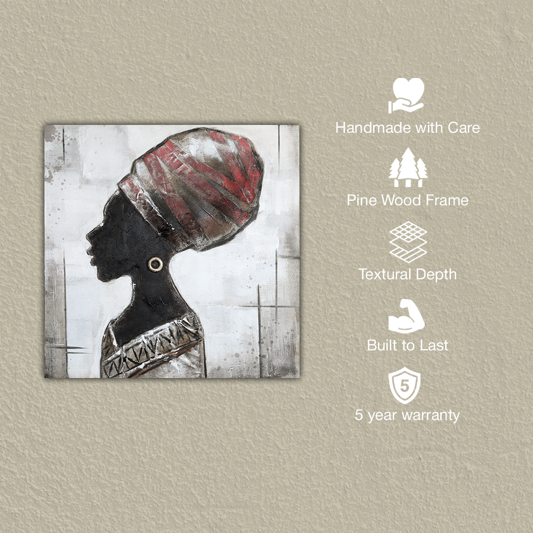 Ebony Grace Handmade Textured Wall Painting