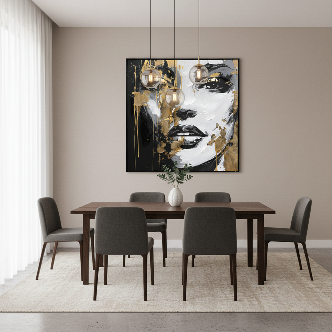 Midnight Radiance Handmade Textured Wall Painting