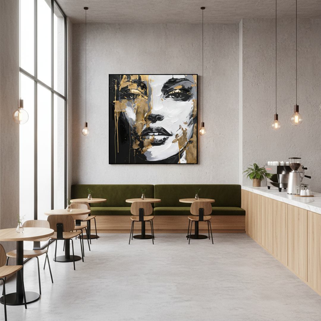 Midnight Radiance Handmade Textured Wall Painting