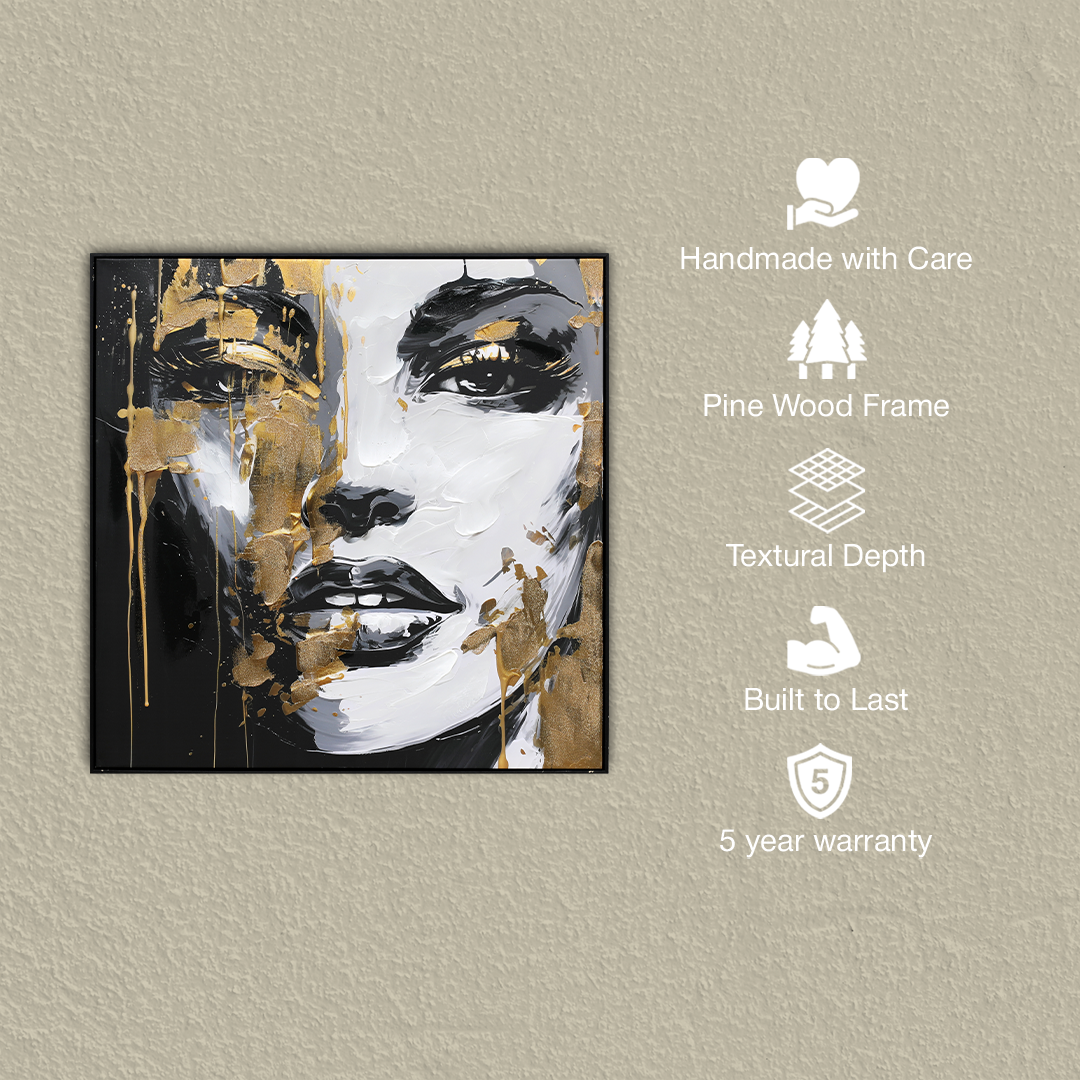 Midnight Radiance Handmade Textured Wall Painting