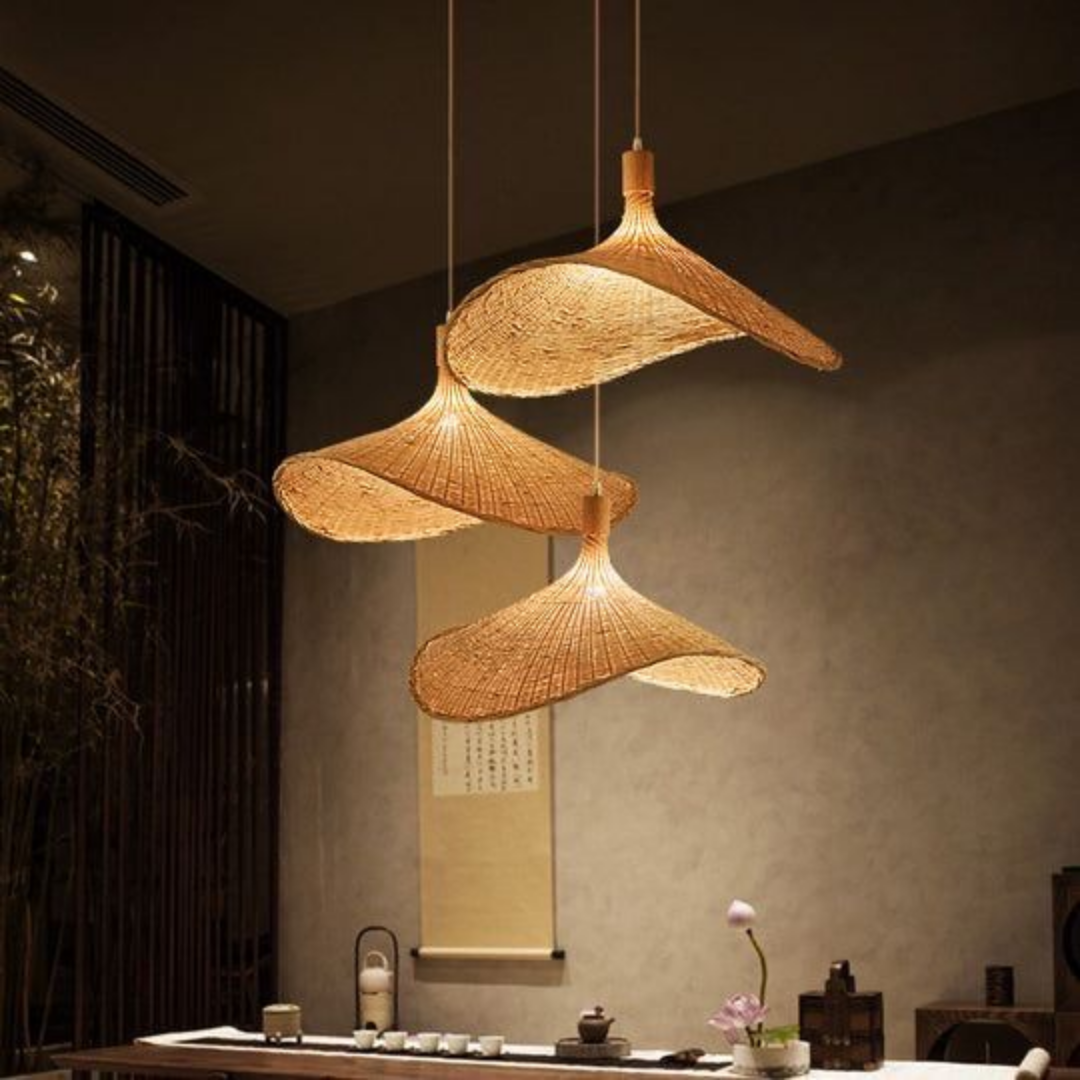 Zen Wave Rattan Pendant