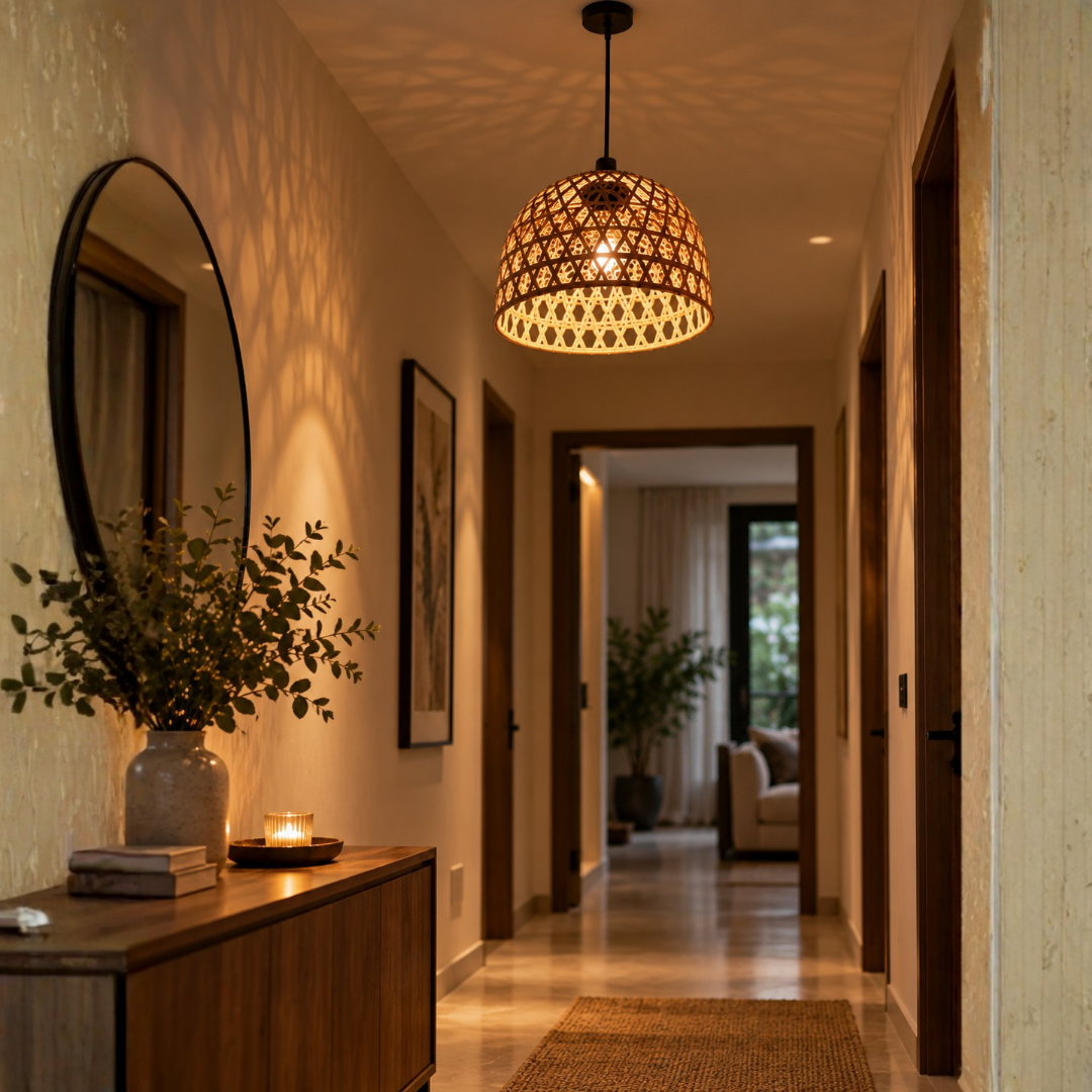 Dome Cane Pendant Light