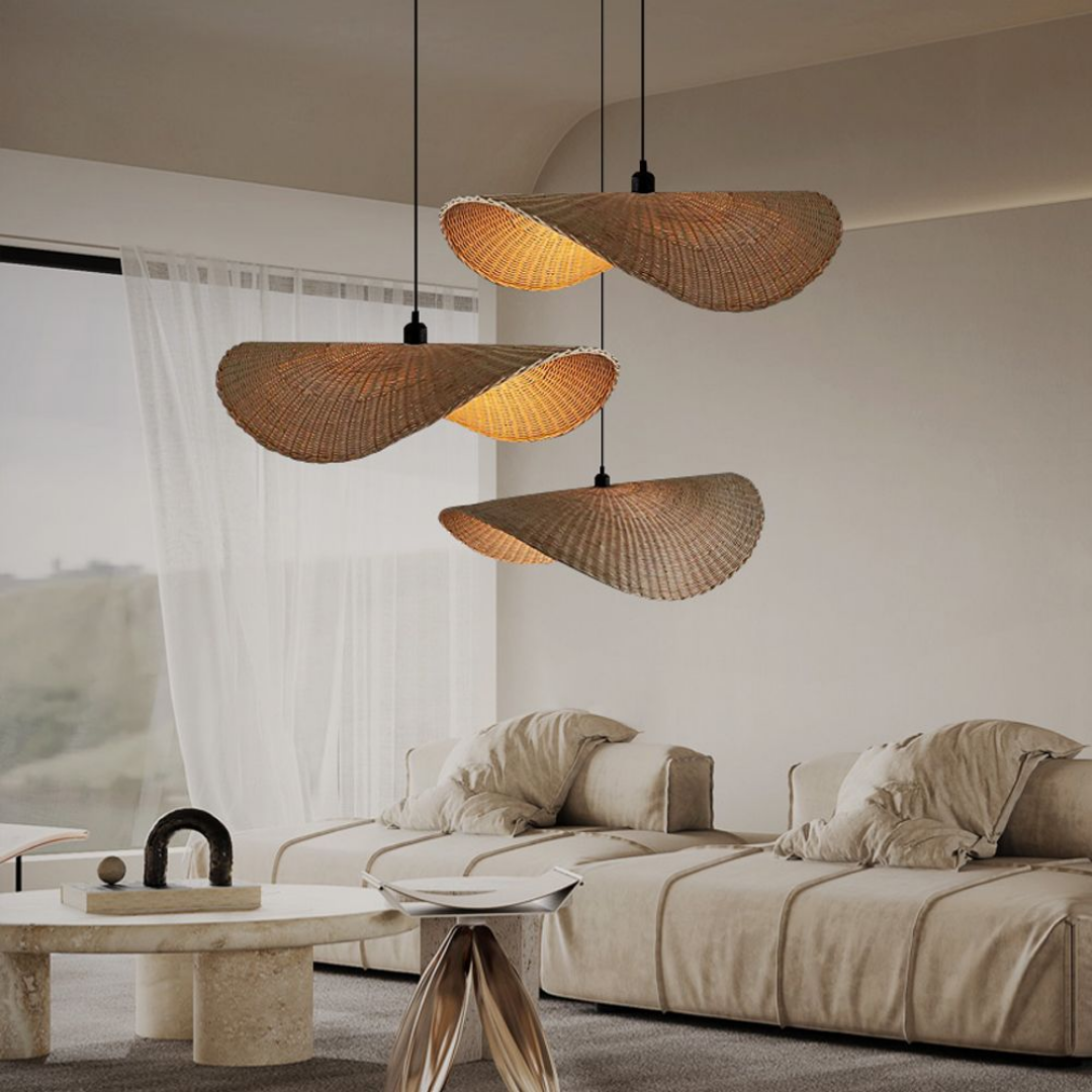 Zen Wave Rattan Pendant
