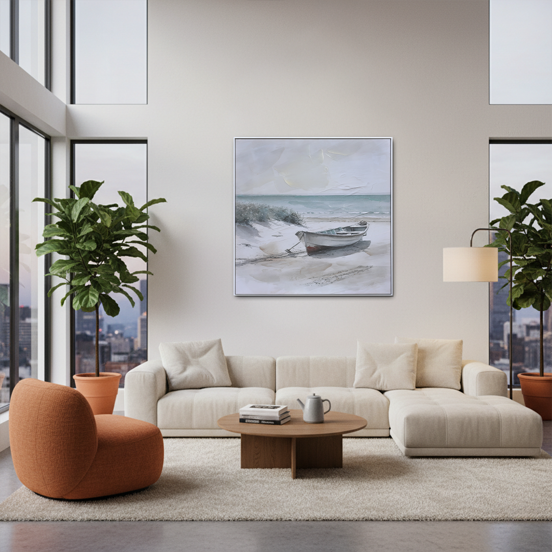 Coastal Serenity Handmade Wall Textured Painting