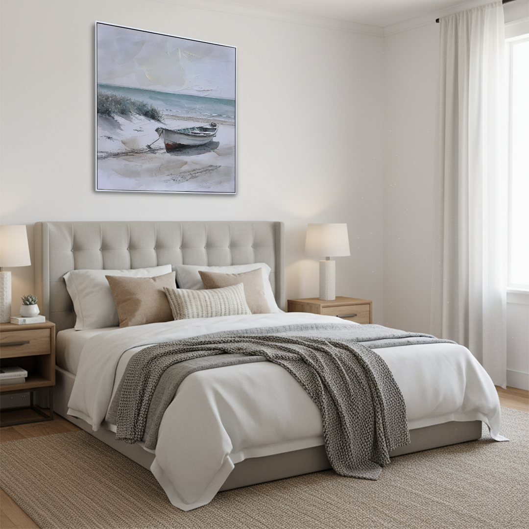 Coastal Serenity Handmade Wall Textured Painting