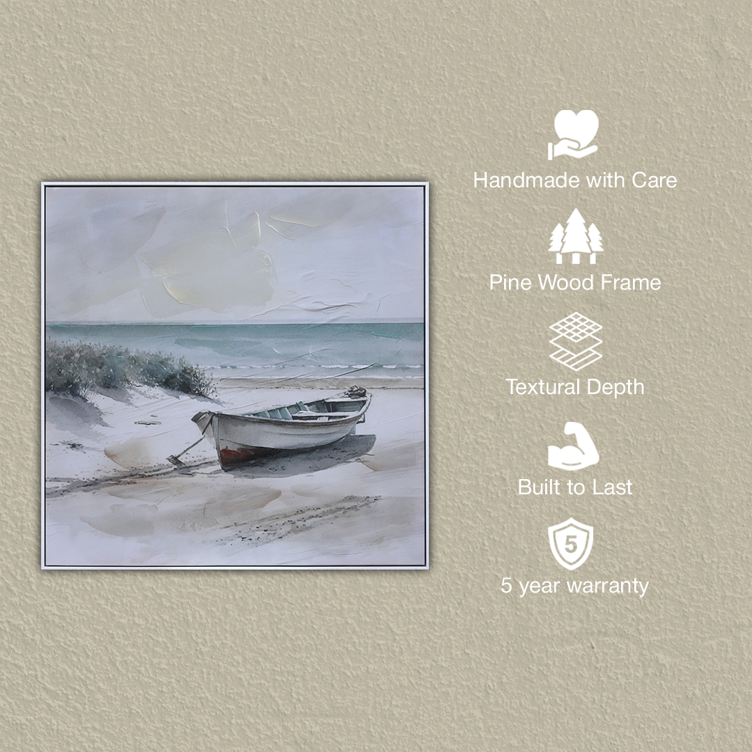 Coastal Serenity Handmade Wall Textured Painting