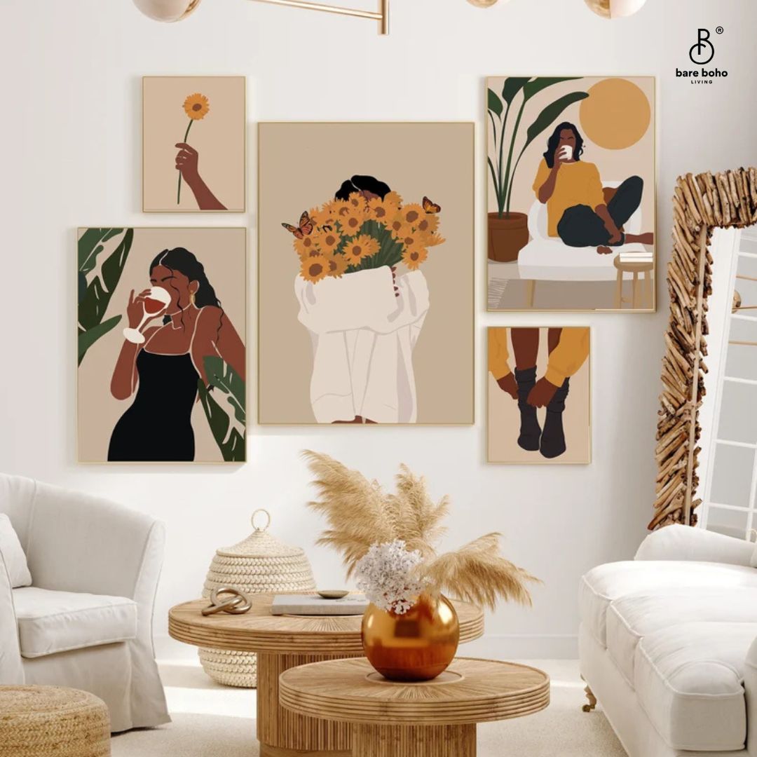 Black Woman Art (set of 5) - Bare Boho Living