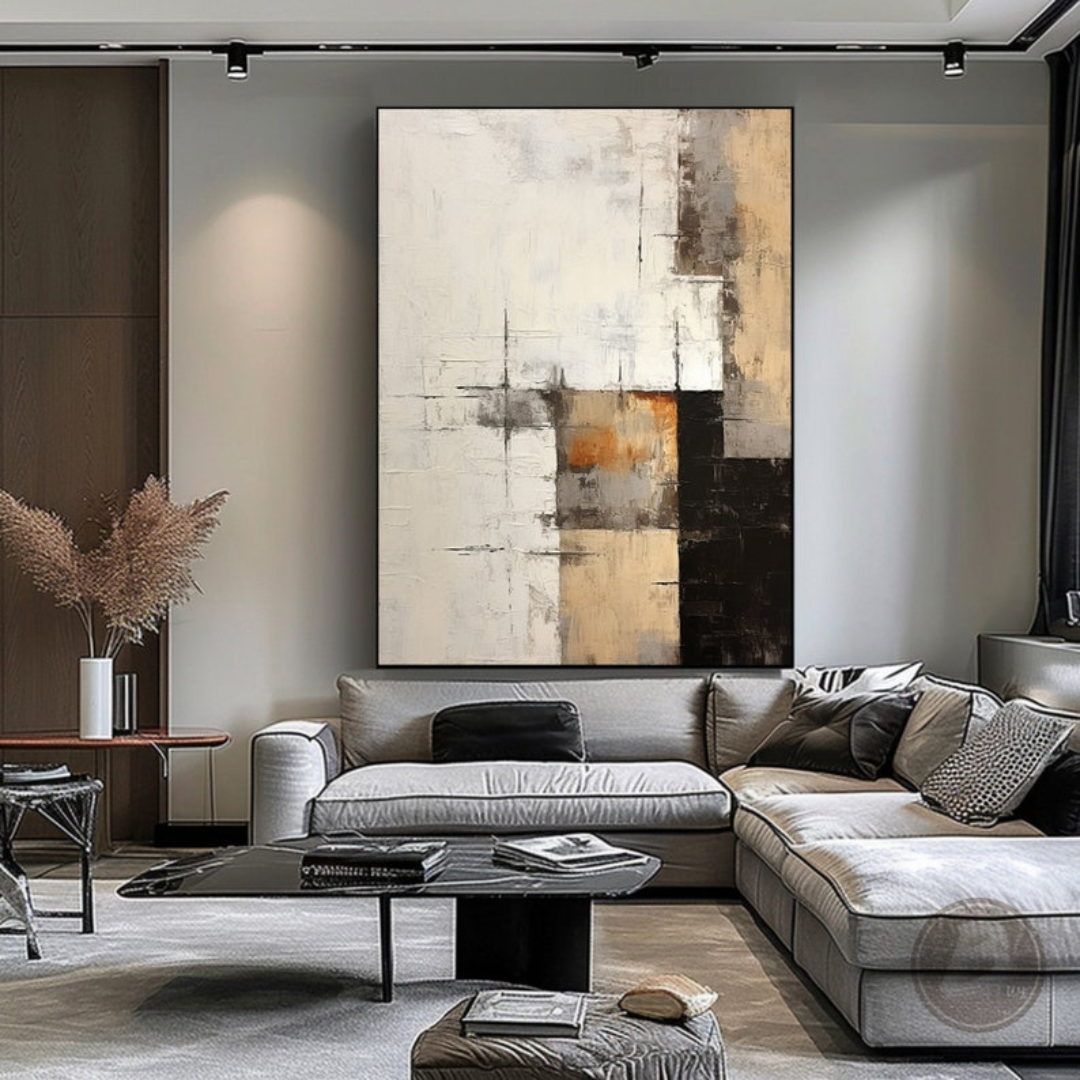 Ivory Drift Art - Handmade Wall Painting