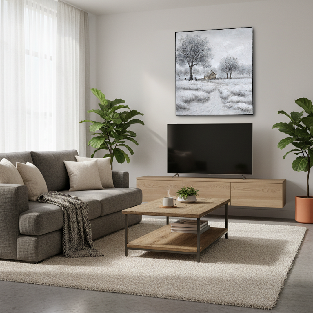 Whispering Pines Handmade Textured Wall Painting