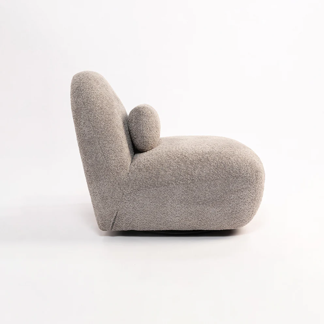 Luna Bouclé Swivel Chair - Grey