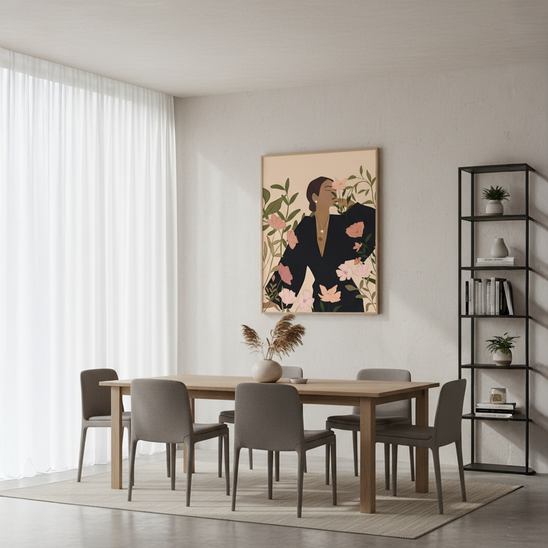 Flora Veil Digital Wall Painting