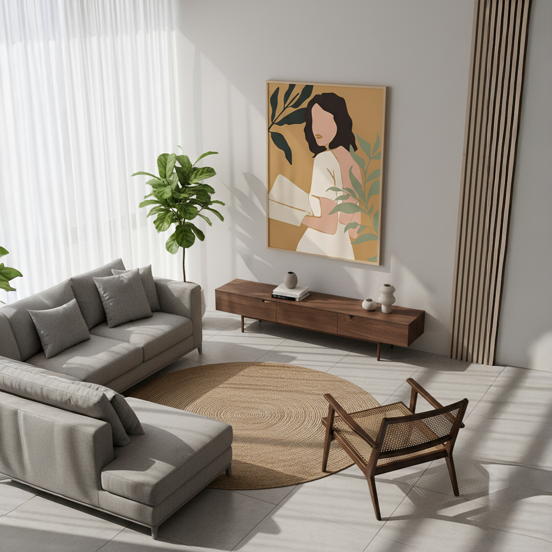 Meadow Whispers Digital Wall Painting