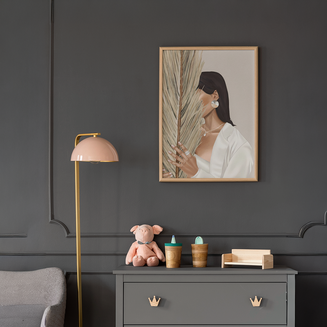 Veiled Grace Digital Wall Painting