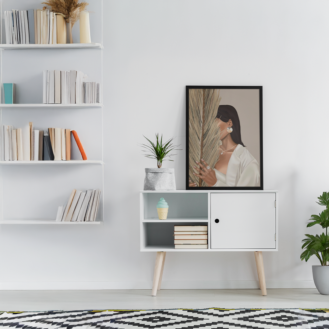 Veiled Grace Digital Wall Painting