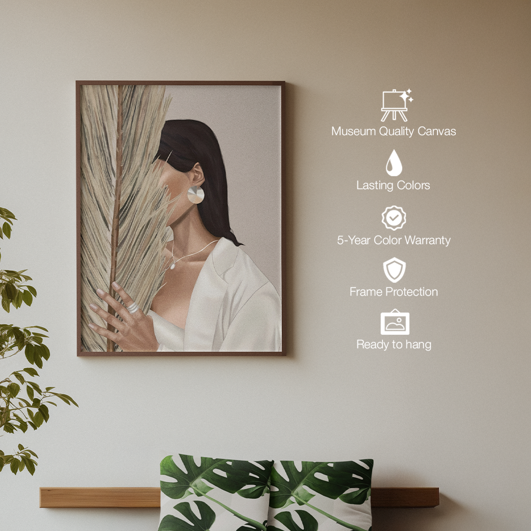 Veiled Grace Digital Wall Painting