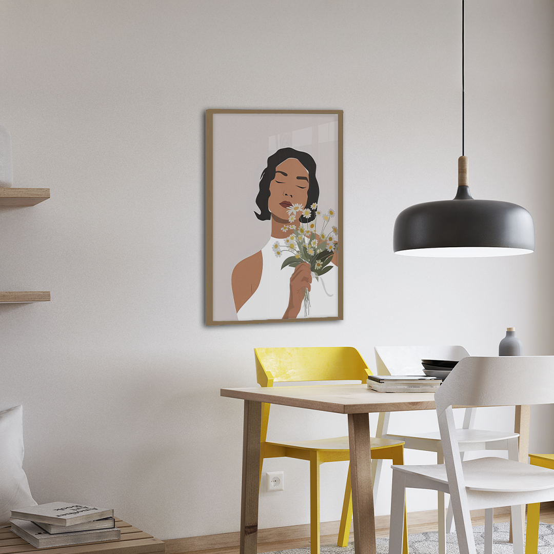 The Daisy Embrace Digital Wall Painting