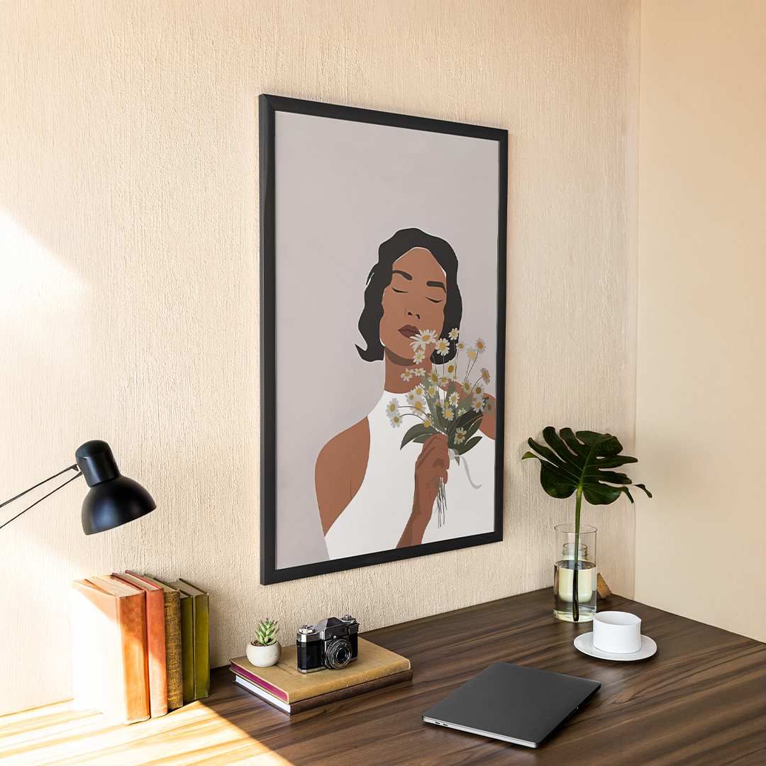 The Daisy Embrace Digital Wall Painting