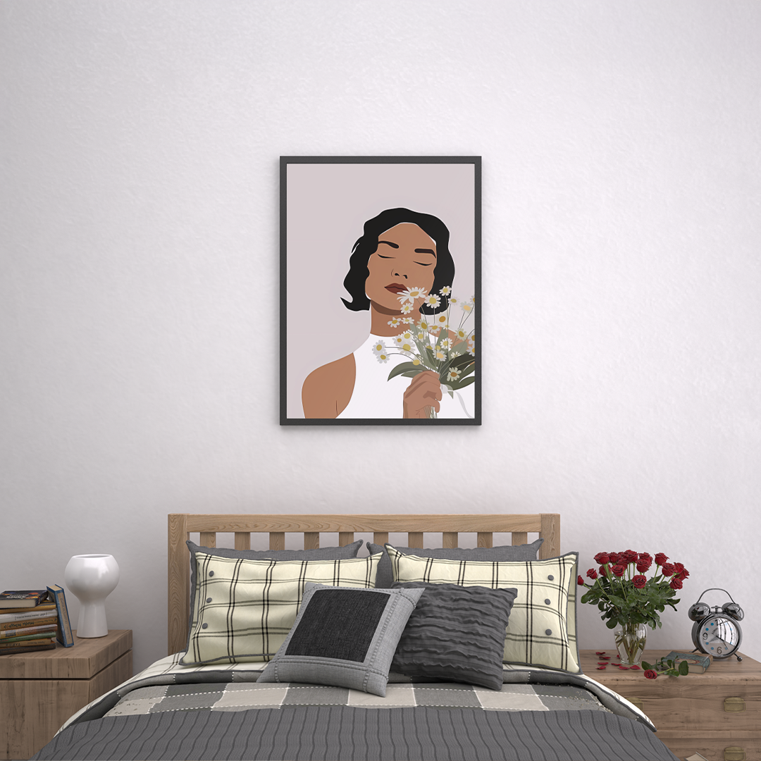 The Daisy Embrace Digital Wall Painting