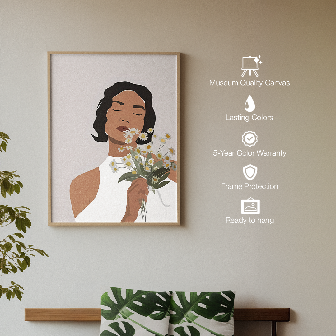 The Daisy Embrace Digital Wall Painting