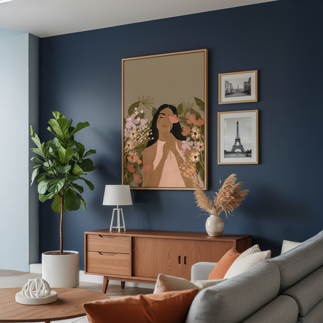 Petal Poise Digital Wall Painting