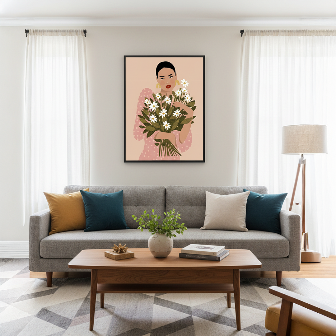 Fleur Poise Digital Wall Painting