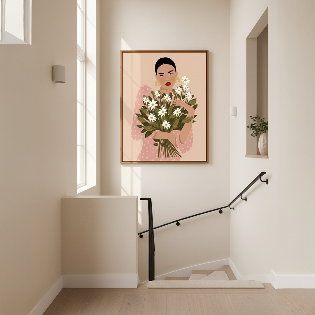 Fleur Poise Digital Wall Painting