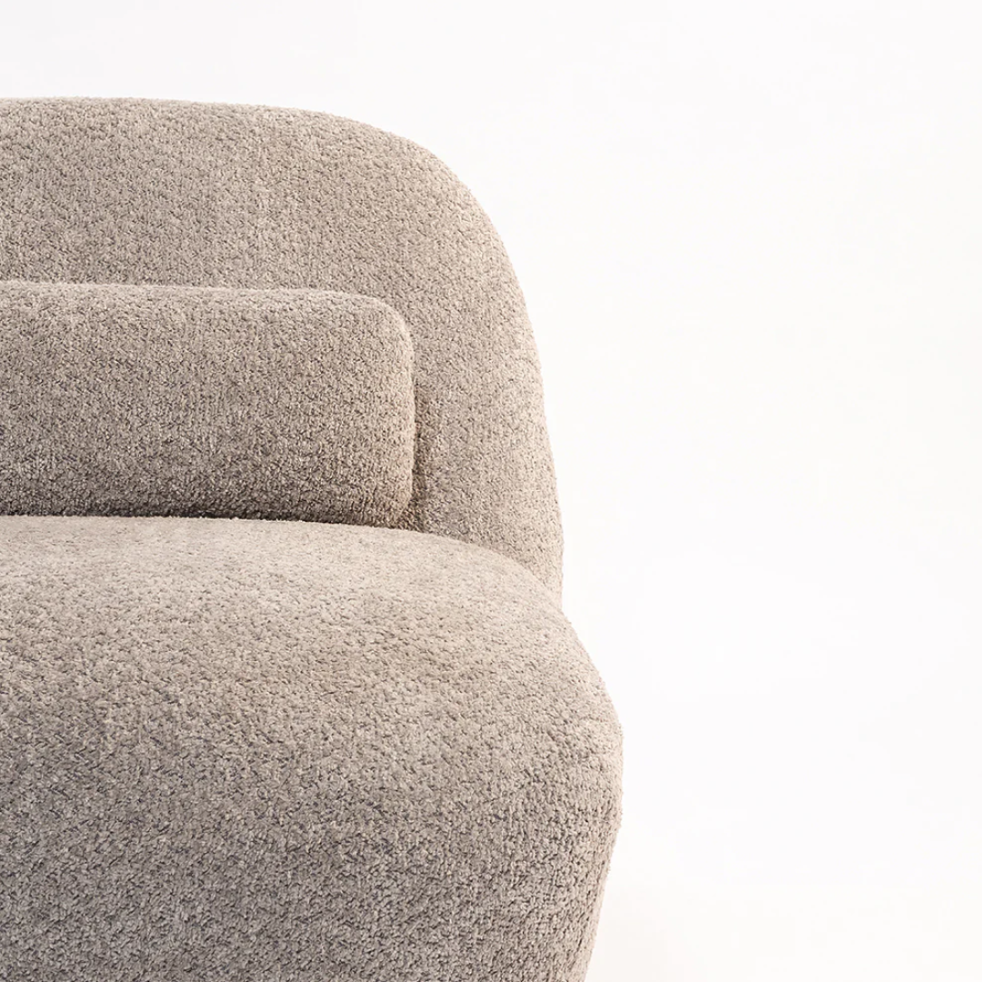 Luna Bouclé Swivel Chair - Grey