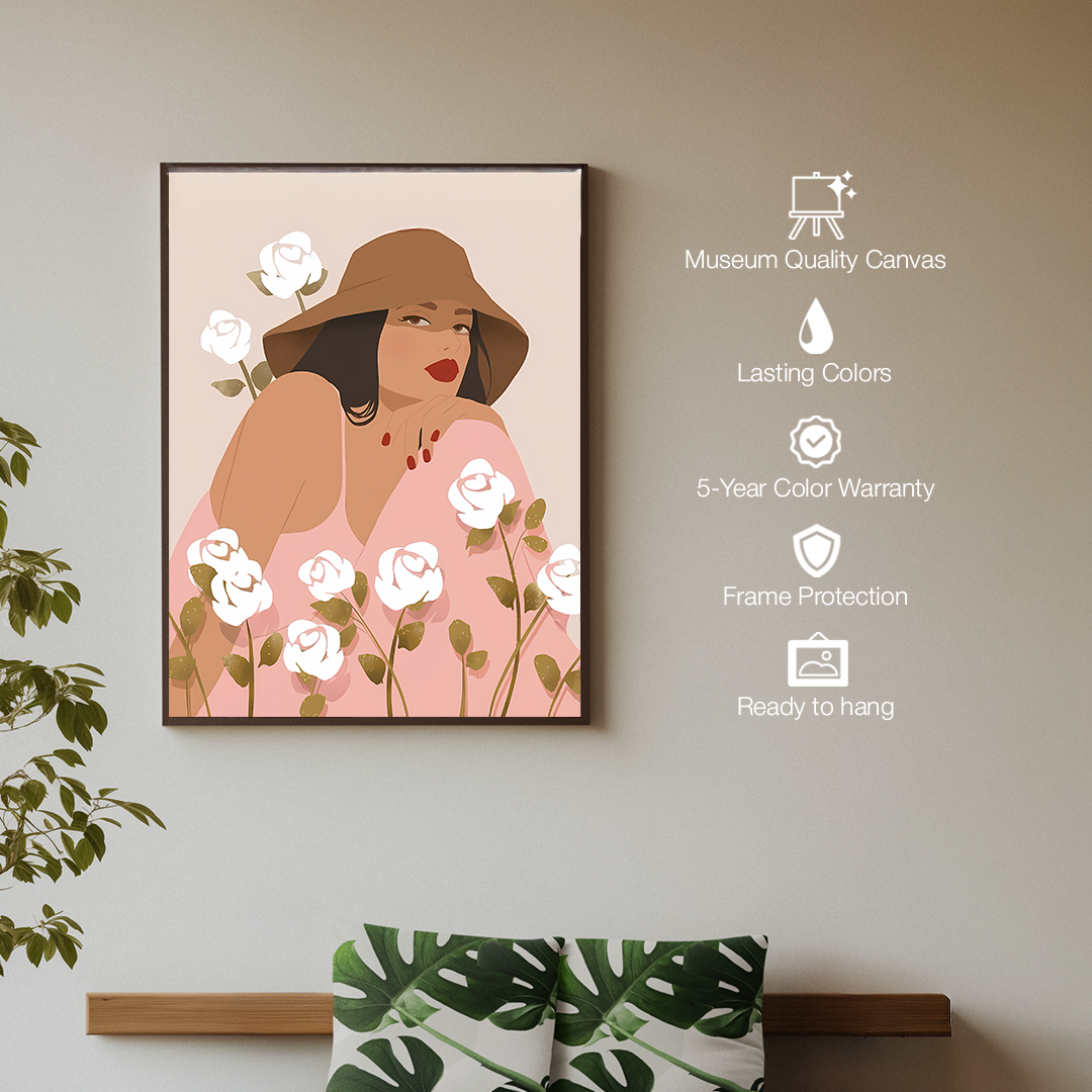 Modern Feminine Flora Digital Wall Painting
