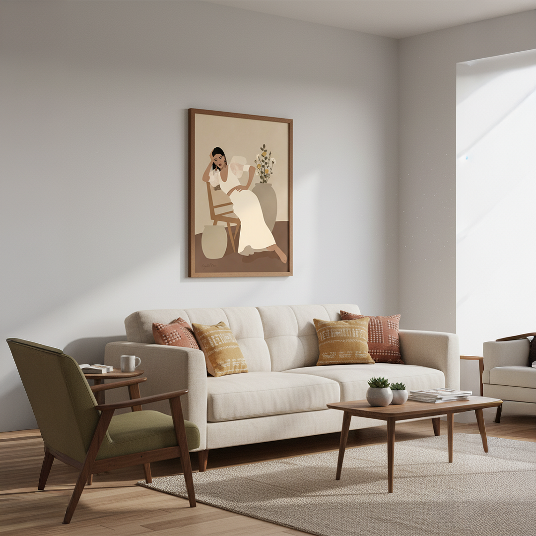 Poised Serenity Digital Wall Painting