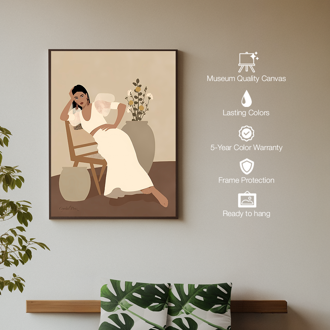 Poised Serenity Digital Wall Painting