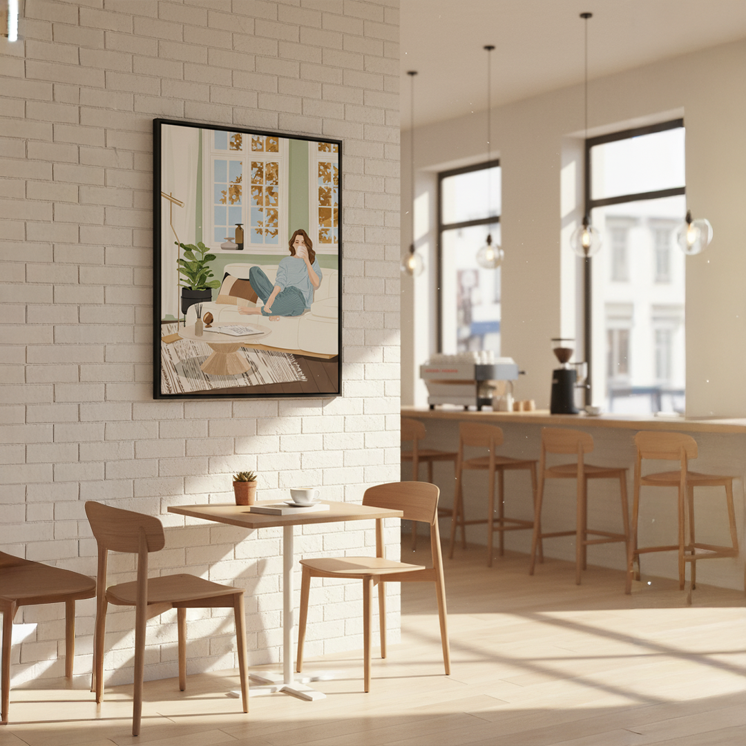 A Day Indoors Digital Wall Painting