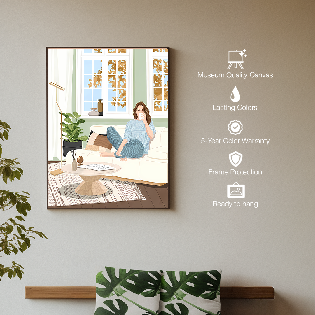 A Day Indoors Digital Wall Painting