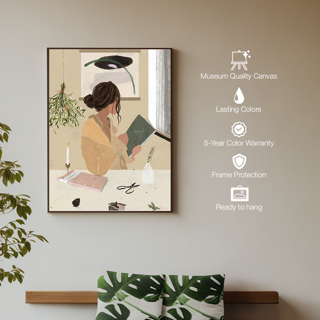 Herbal Study Digital Wall Painting