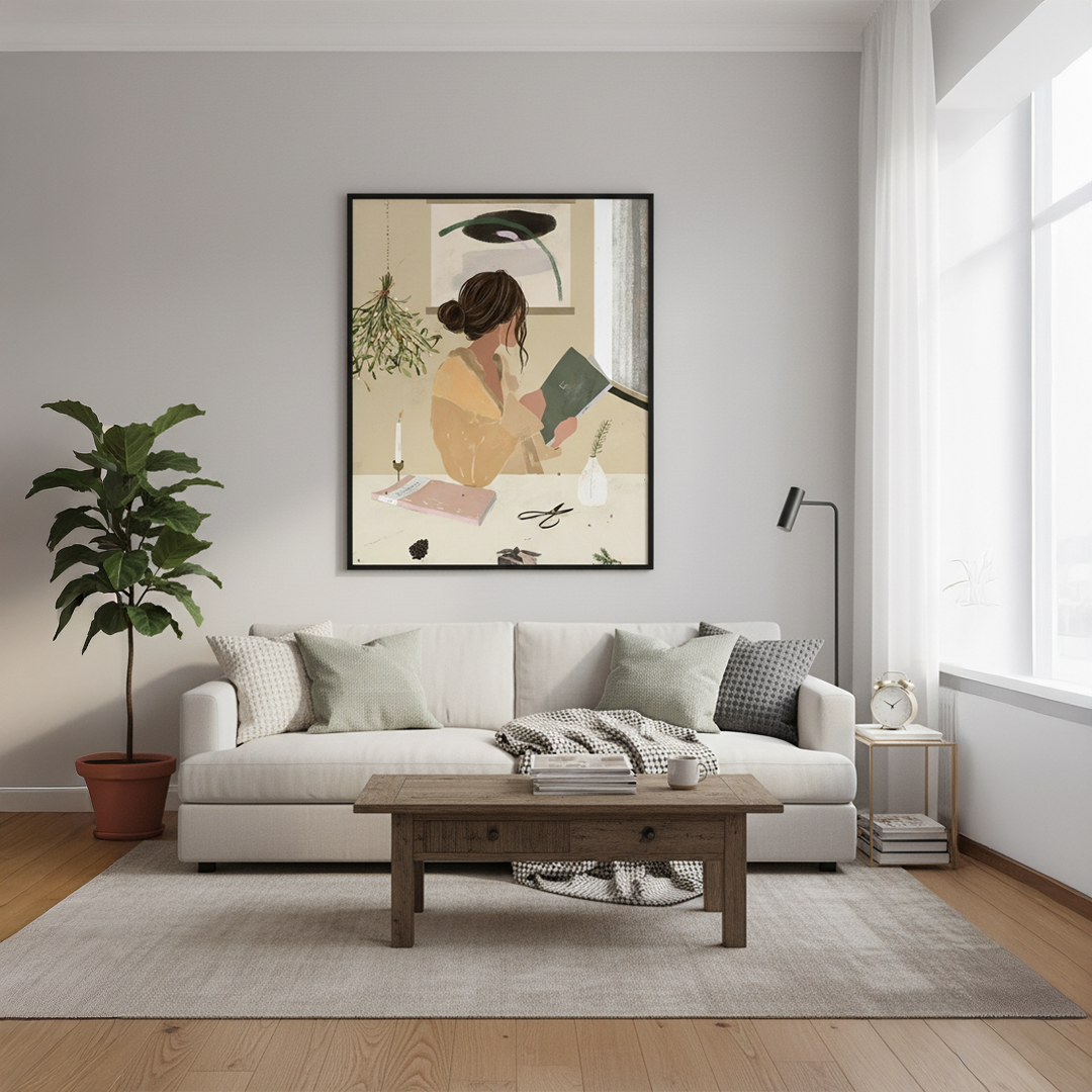 Herbal Study Digital Wall Painting