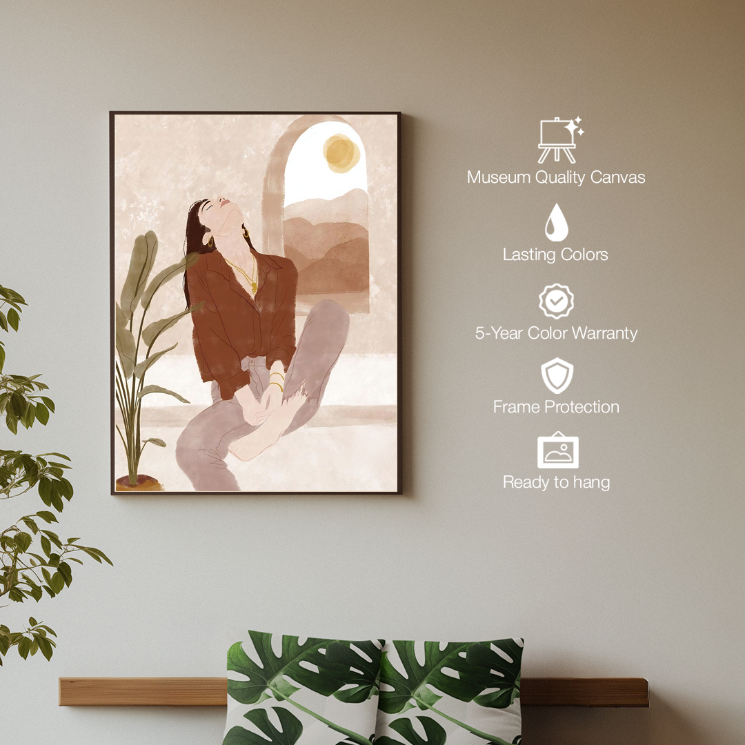 Sun Salutation Digital Wall Painting