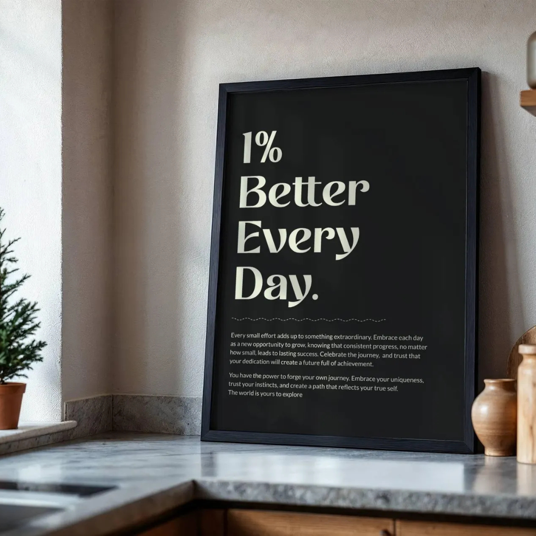 1% Better Every Day Digital Art Poster